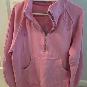 Lululemon Pink Scuba Oversized Funnel Neck Half Zip - Size M/L